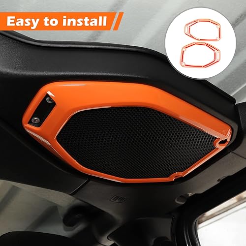 Miniatura 3 de RT-TCZ Para Wrangler JL Cubierta Del Altavoz De Techo Superior Trim Naranja Para Jeep Wrangler JL JLU Gladiator JT 2018-2023 Naranja Accesorios