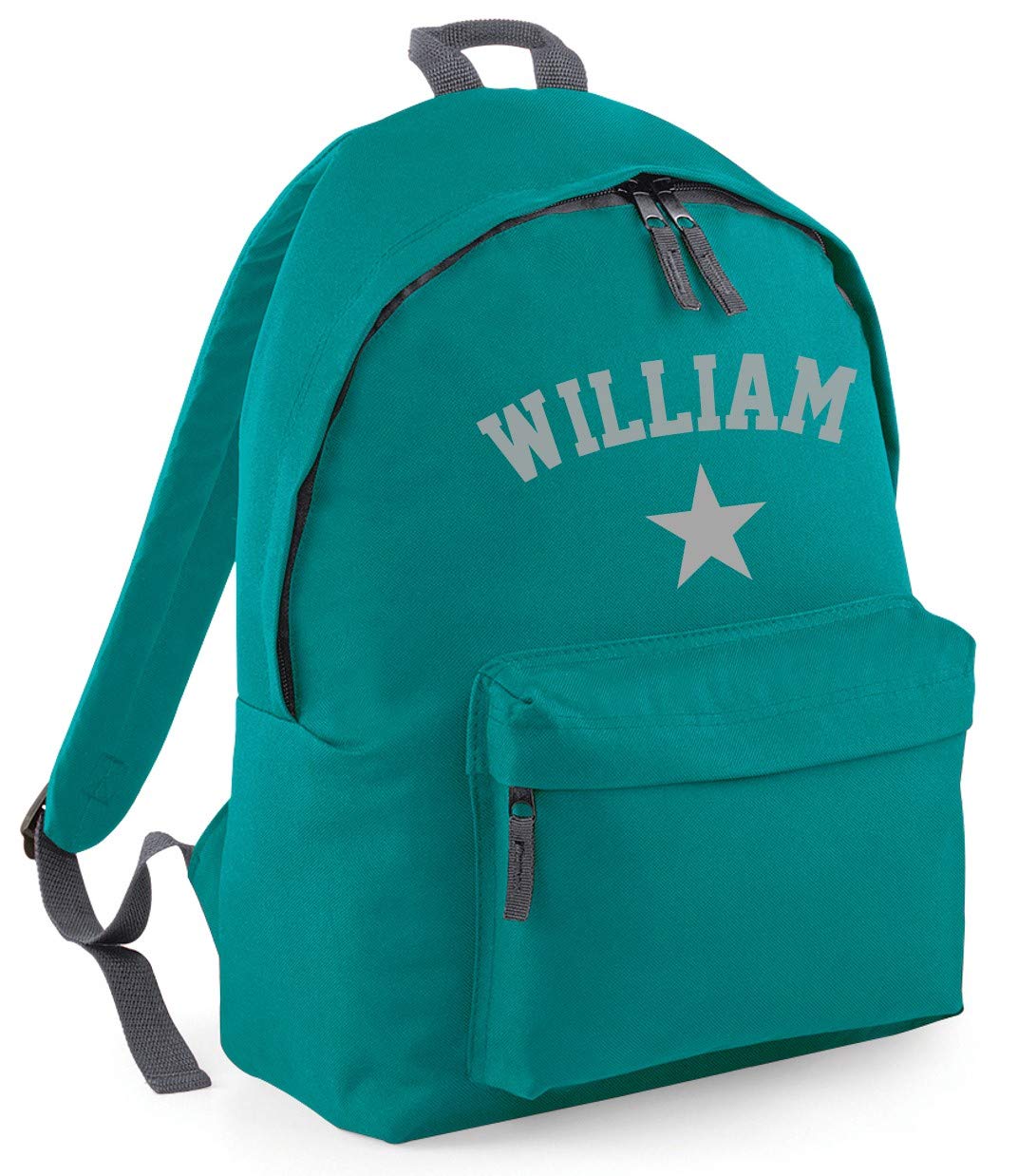 Personalised Varsity Star Name Backpack (Emerald Green)