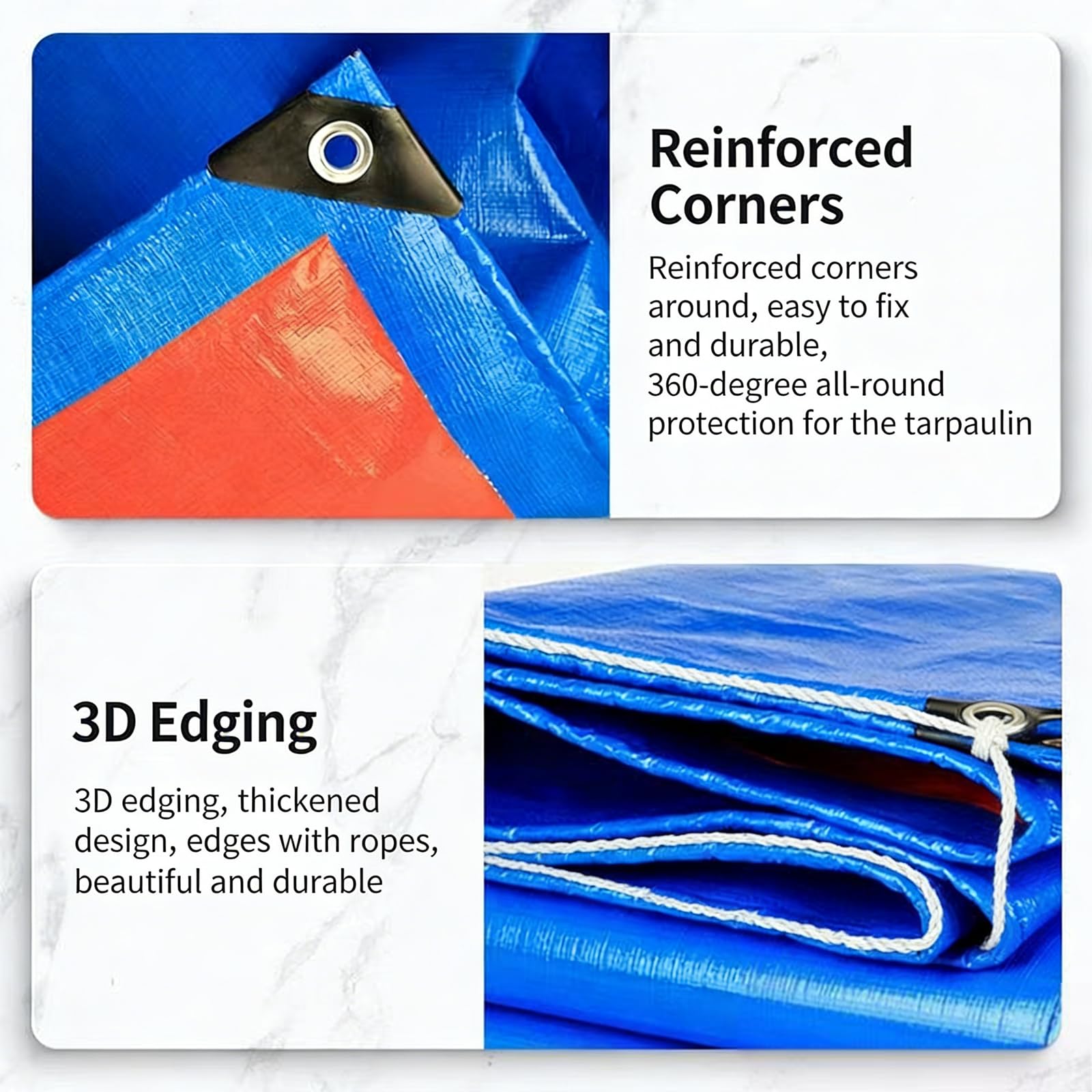 Tarpaulin Wodoodporny Heavy Duty Tarp Sheet Cover Mesh Net Shade Cloth Ochrona przed promieniowaniem UV odporna na rożdę Eco-for Greenhouse Garden Outdoor Patio Chicken Coop,Blue-4 * 5m