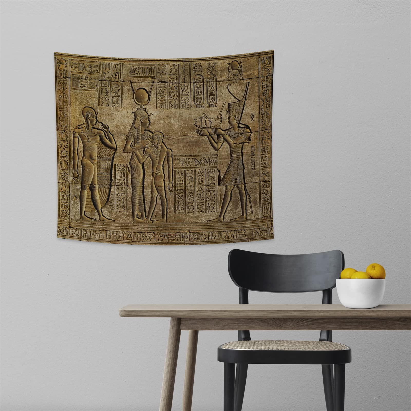 YONGFOTO 220x190cm L'Egypte ancienne Tapisserie, Sculptures hiéroglyphiques Tapisseries Motif Pharaons Egyptiens Gravure Pharaons Egyptiens Tapisserie pour salon dortoir décor tapis