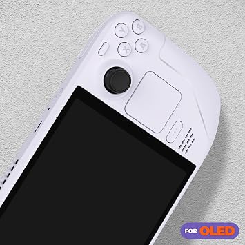 eXtremeRate Replacement Full Set Housing Shell with Buttons for Steam Deck OLED Handheld Console, Custom DIY White Faceplate Back Plate Trackpad Case for Steam Deck OLED Console - Without Console