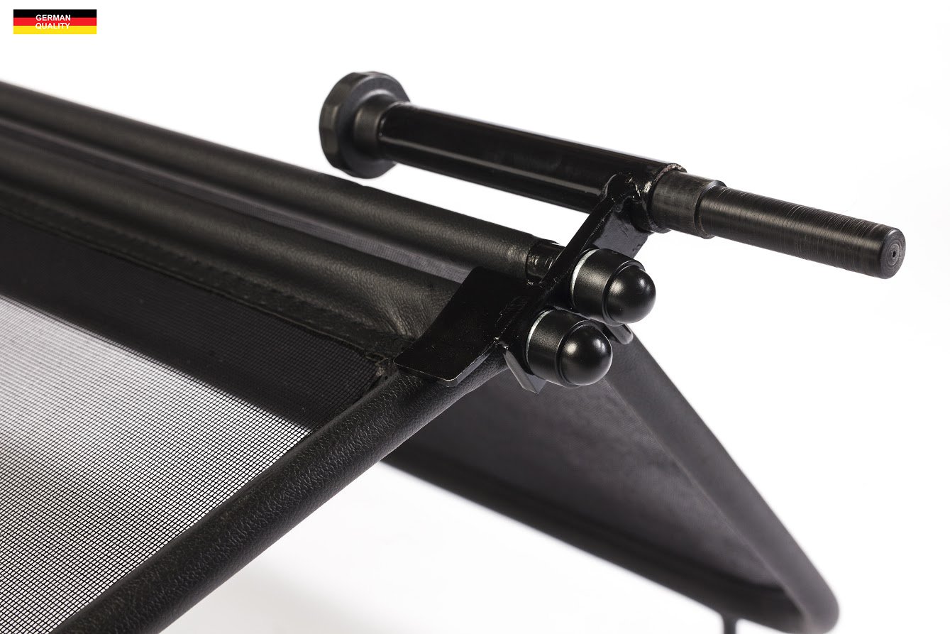 Déflecteur de vent pliable avec fermeture rapide - noir pour Renault Megane 2 CC MK2 2004-2008 | Filet Anti-Remous Coupe | Déflecteur d'air
