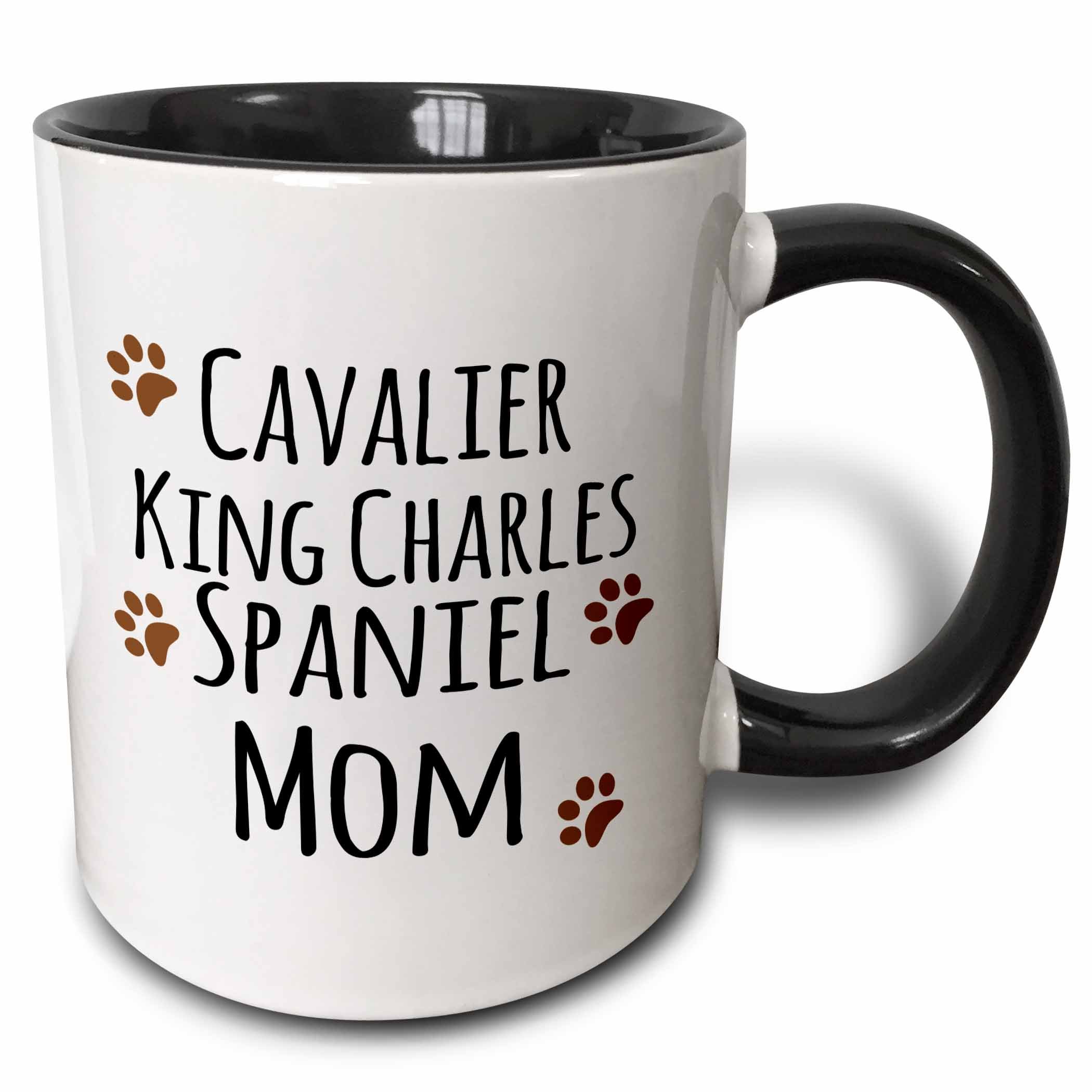 VOLTX DESIGN Printed Cavalier King Charles Spaniel Dog Mom Mug, , Black