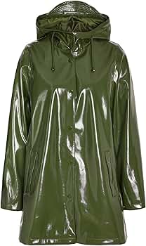 Noisy May Damen Vinyl Regenjacke – Kurz, Mit Kapuze, Wasserabweisend, In Trendigem Design