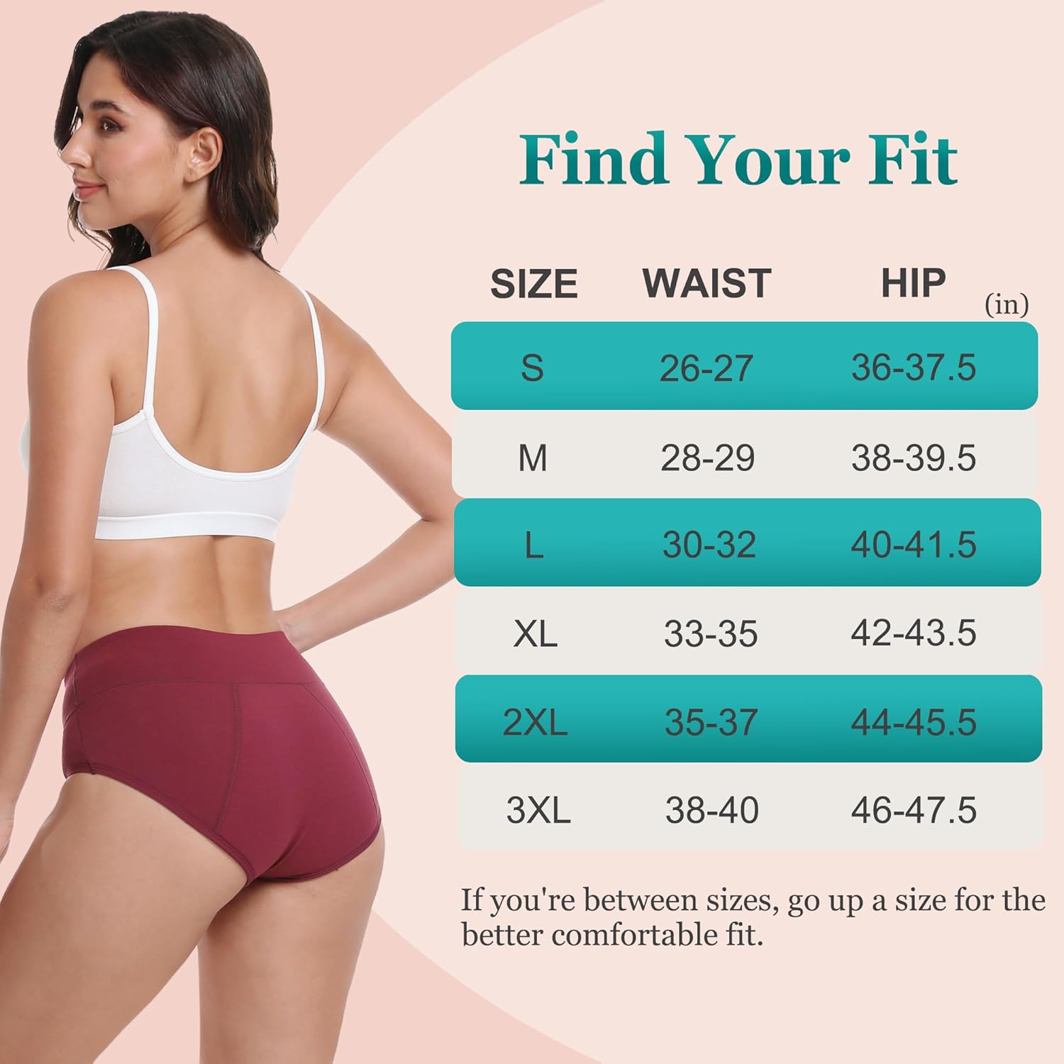 Womens Period Underwear Heavy Flow High Absorbency Panties High Waisted Menstrual Leakproof Postpartum Briefs - Image 5