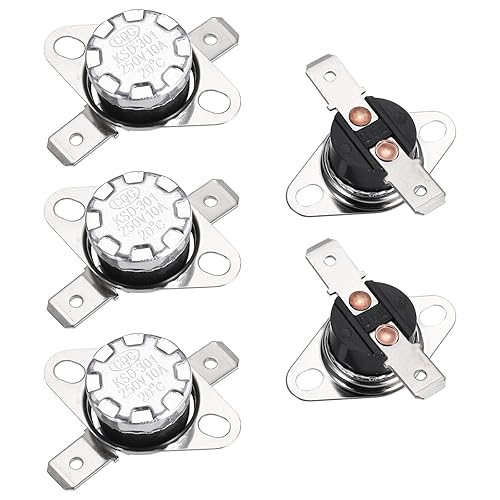 Miniatura 91 de uxcell KSD301 Termostato 221.0 °F/221 ° F 10 A Normalmente Cerrado N.C Ajuste Snap Disc Interruptor de temperatura para microondas, horno, cafeteras