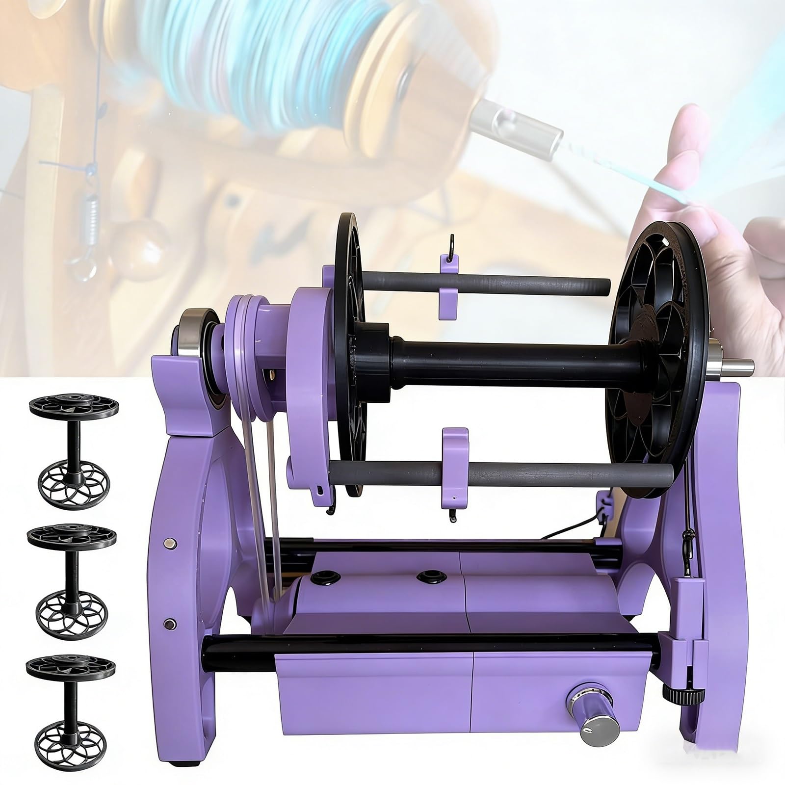 Roue rotative électrique pour laine à double sens de rotation pour tordre vos fibres
