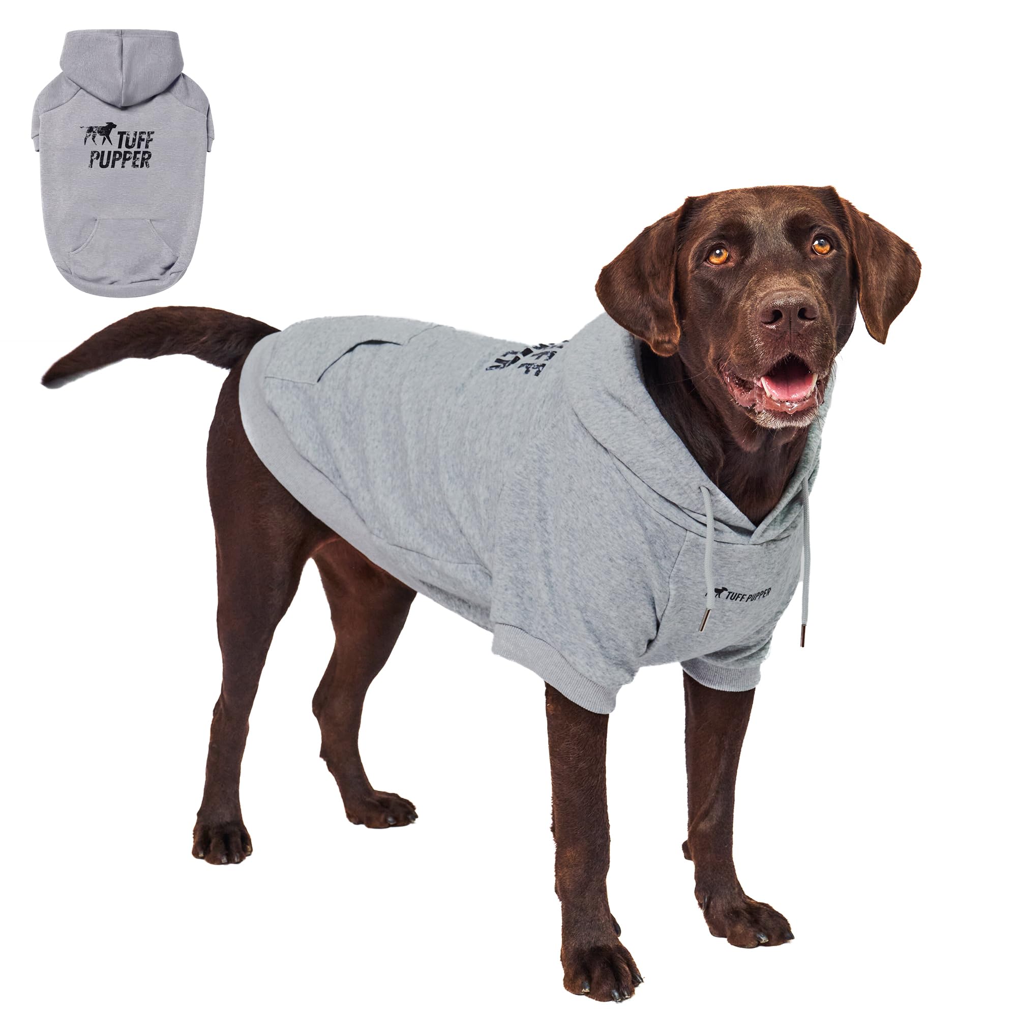 Tuff Pupper Dog Hoodie | Premium Quality Insulated Fabric | Ultra Soft Interior for Superior Comfort | Elastic Cuffs & Drawstring for Warmth | Stretch