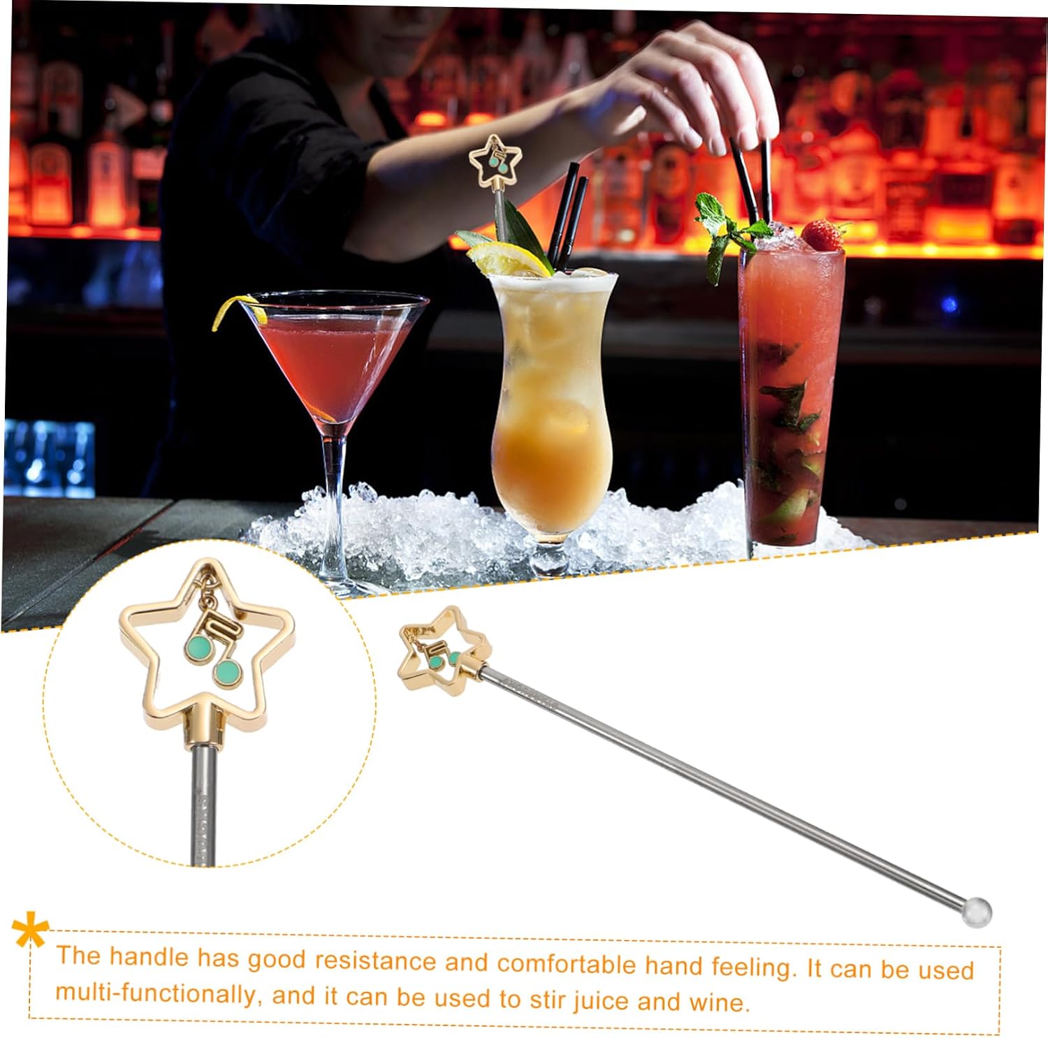 SOLUSTRE 1pc Cocktail Swizzle Stick Stirring Rod for Bars and Home Use for Mixing Beverages Teas and Cocktails