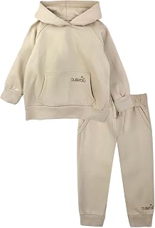 Butterblu Alex 2-piece Colorblock Hoodie and Jogger Set Organic Cotton | GOTS Certified Organic Cotton Hooded Sweatshirt and Pant Set for Baby and Toddler Boys, Girls, Unisex, Recycled Materials