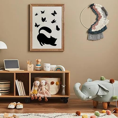 Miniatura 4 de Plantilla de gato Mylar hoja mariposa plantilla para pintar pared dormitorio baño moderno Shabby Chic arte artesanal
