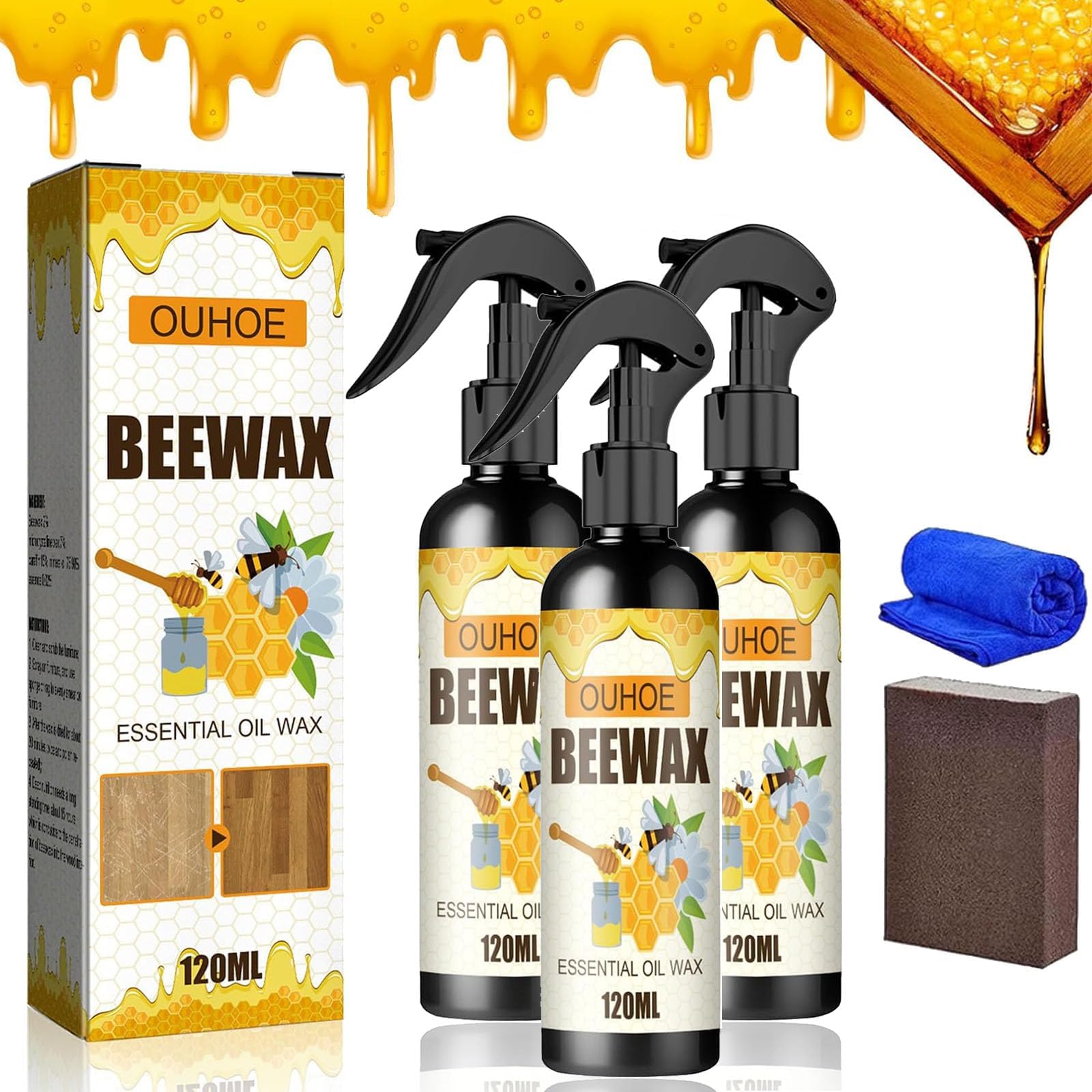 The Original Bee's Wax Old World Formula Furniture Polish 3 Pack Health & Household