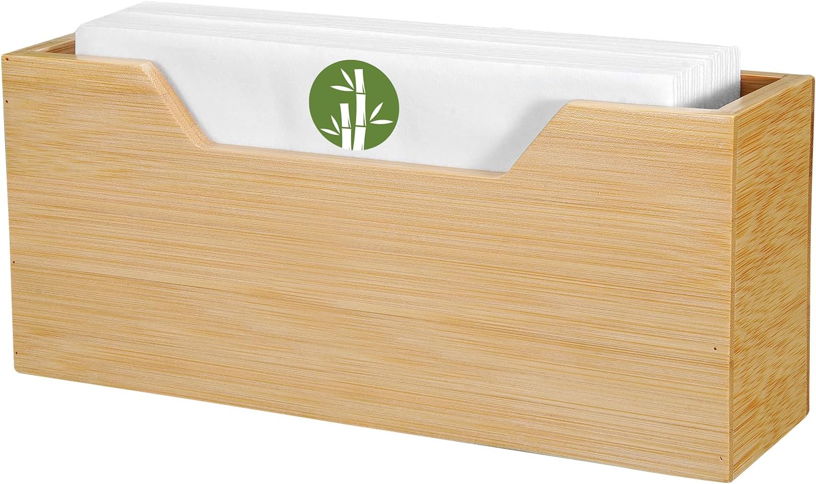 Natural Bamboo Guest Towel Holder: Stylish Handcrafted Wood Napkin Tray, Holds Disposable Hand Towels & Paper Napkins for Bathroom, Kitchen, Table, Hotel & Office