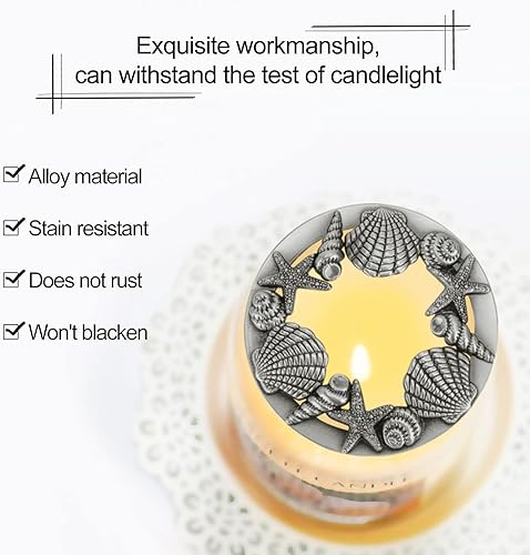 Miniatura 5 de GORGECRAFT Candle Toppers - Cubierta perfumada para velas, tapas de frasco, fundas para regalos, diseño de estrella de mar, accesorios de velas para