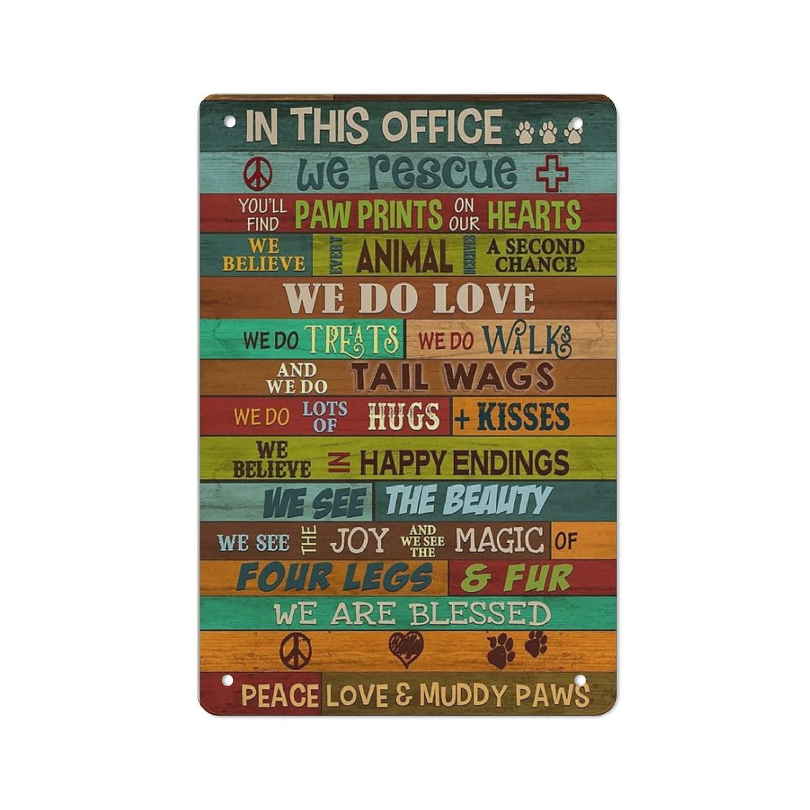 Targa In Metallo 20x30 Cm Con Scritta Motivazionale Inglese 'In This Office We Are Friends...', Poster Retrò Per Ufficio, Casa, Bar, Idea Regalo - 5