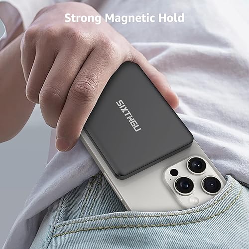 Miniatura 6 de Cargador portátil delgado magnético, banco de energía inalámbrico de 5000 mAh, S05 PD 22.5 W de carga rápida USB C batería compatible con iPhone