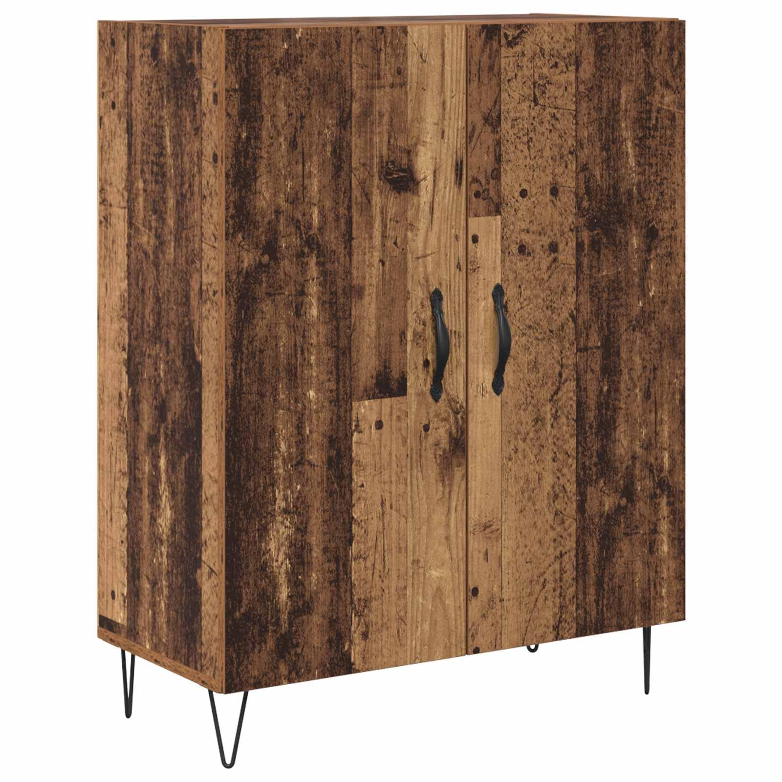 Komoda z drewna starego drewna, 69,5 x 34 x 180 cm, komoda z miejscem do przechowywania, bufetem kuchennym i jadalnią, do stylowej organizacji i nowoczesnego wystroju