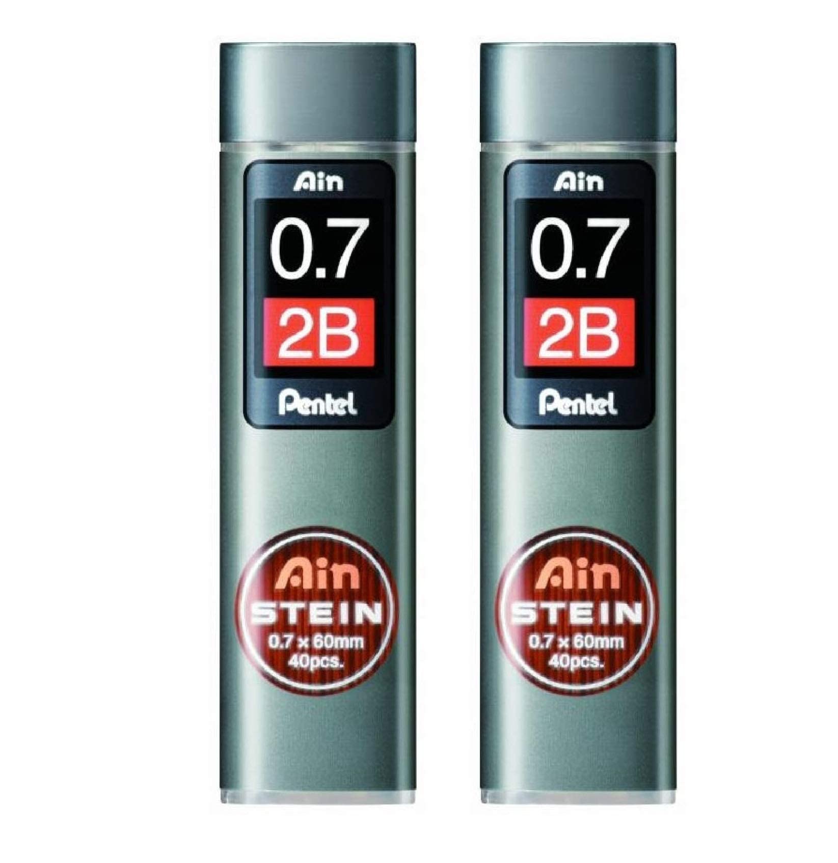 Pentel Ain Stein Mechanical Pencil Lead|Tip Size 0.7 Mm|Lead Of Grade 2B|Pack Of 40 Pcs X 2 Set(C277-2B),Assorted