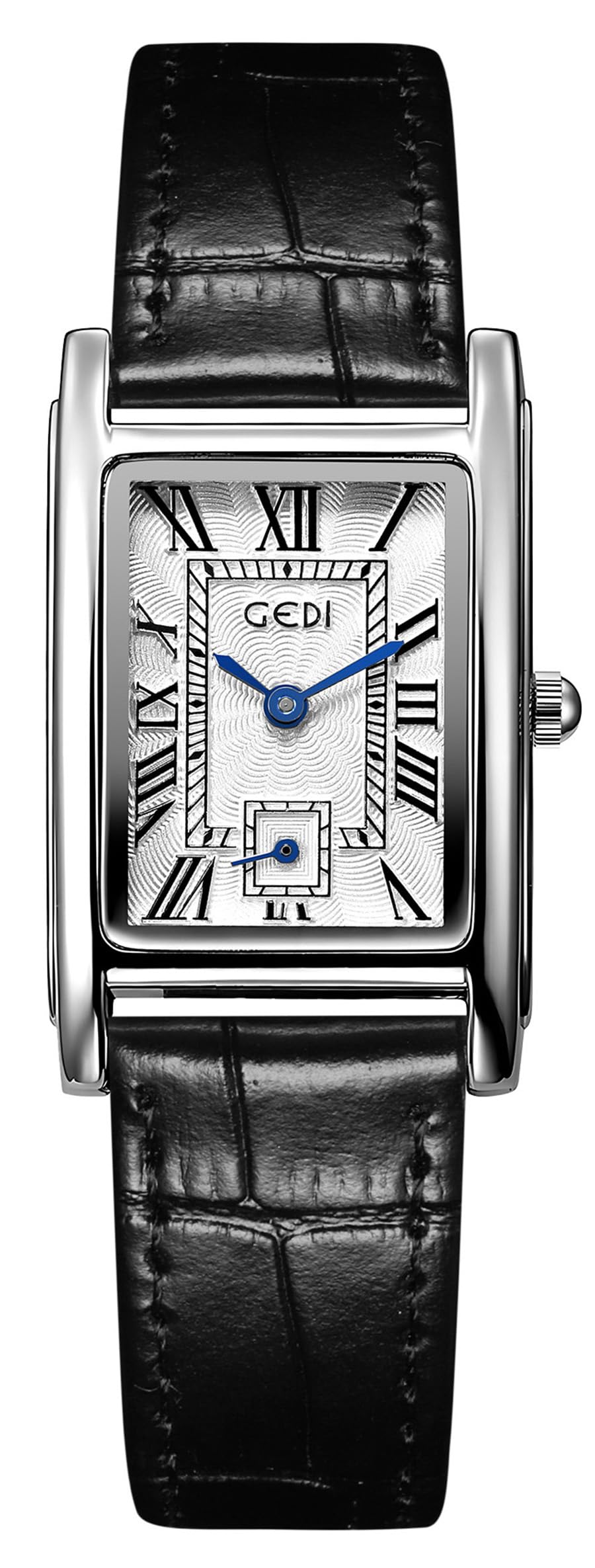 FANMISWomens Vintage Rectangular Watches Rose Gold Case Roman Numeral Luxury Wristwatch Square Brown Leather Strap Watch