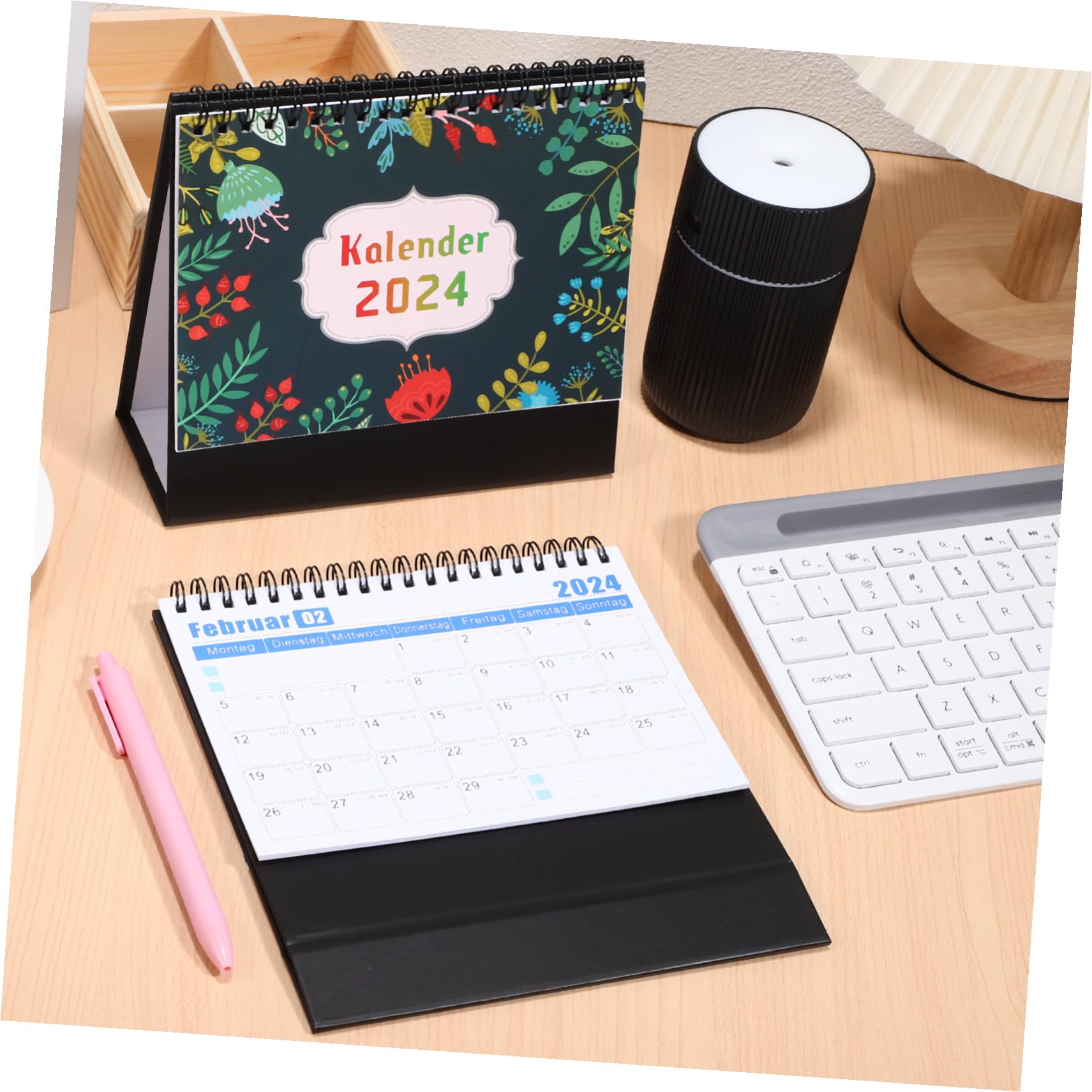 4 Pezzi Calendario da Tavolo con Rilegatura Spirale Planner Mensile Ufficio Calendari Desktop Stabili e Organizzati per Casa e Scrivania