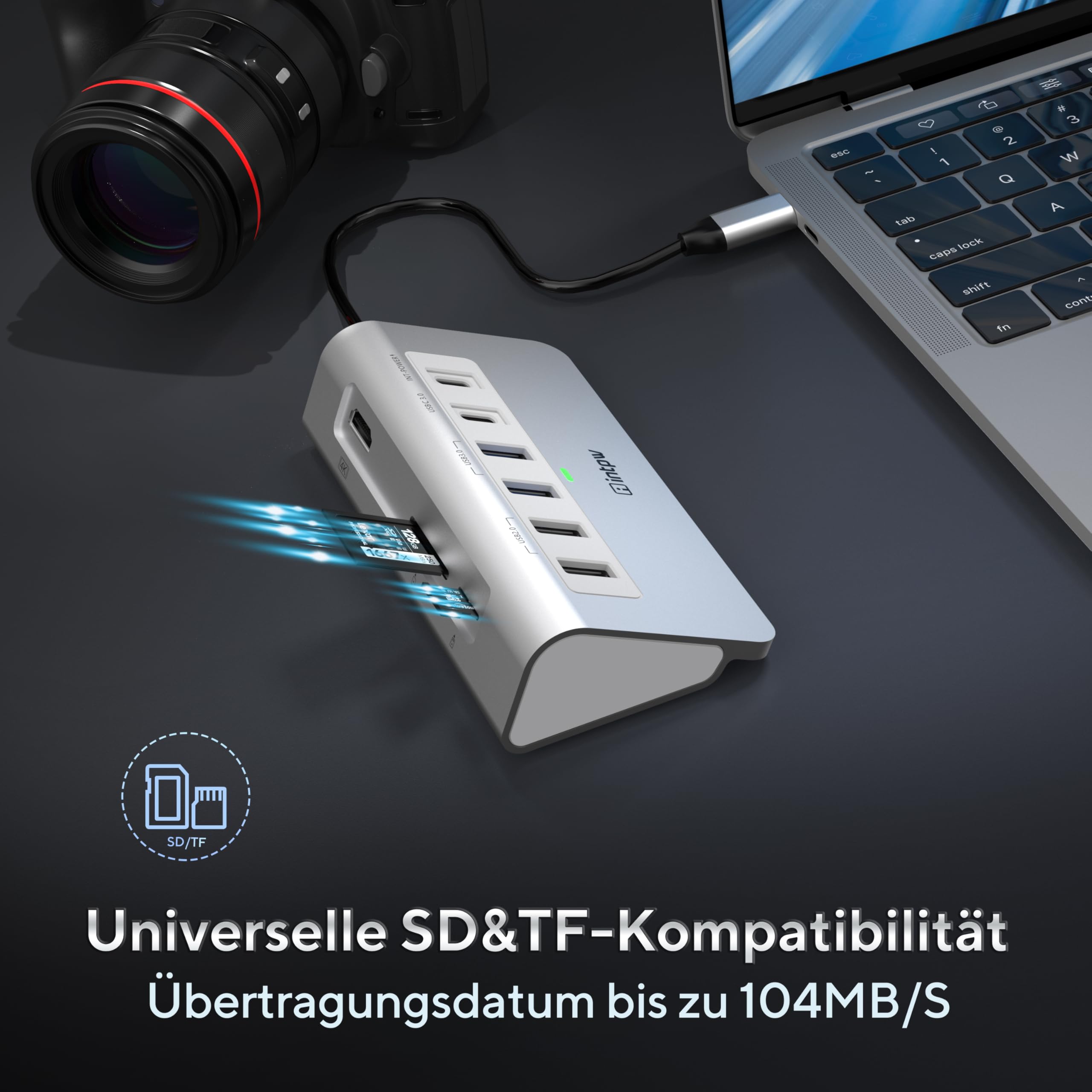 Anker 552 USB-C Hub (9-en-1, 4K HDMI) avec 100W Power Delivery, 4K@30Hz HDMI, 4 Ports de données Anker 552 USB-C Hub (9-en-1, 4K HDMI) avec 100W Power Delivery, 4K@30Hz HDMI, 4 Ports de données
