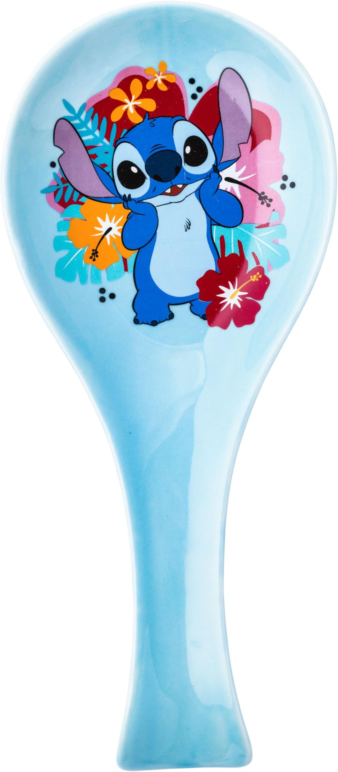 Silver Buffalo Disney Lilo and Stitch Ceramic Spoon Rest Featuring Stitch, 9.45” x 1” x 4.25”