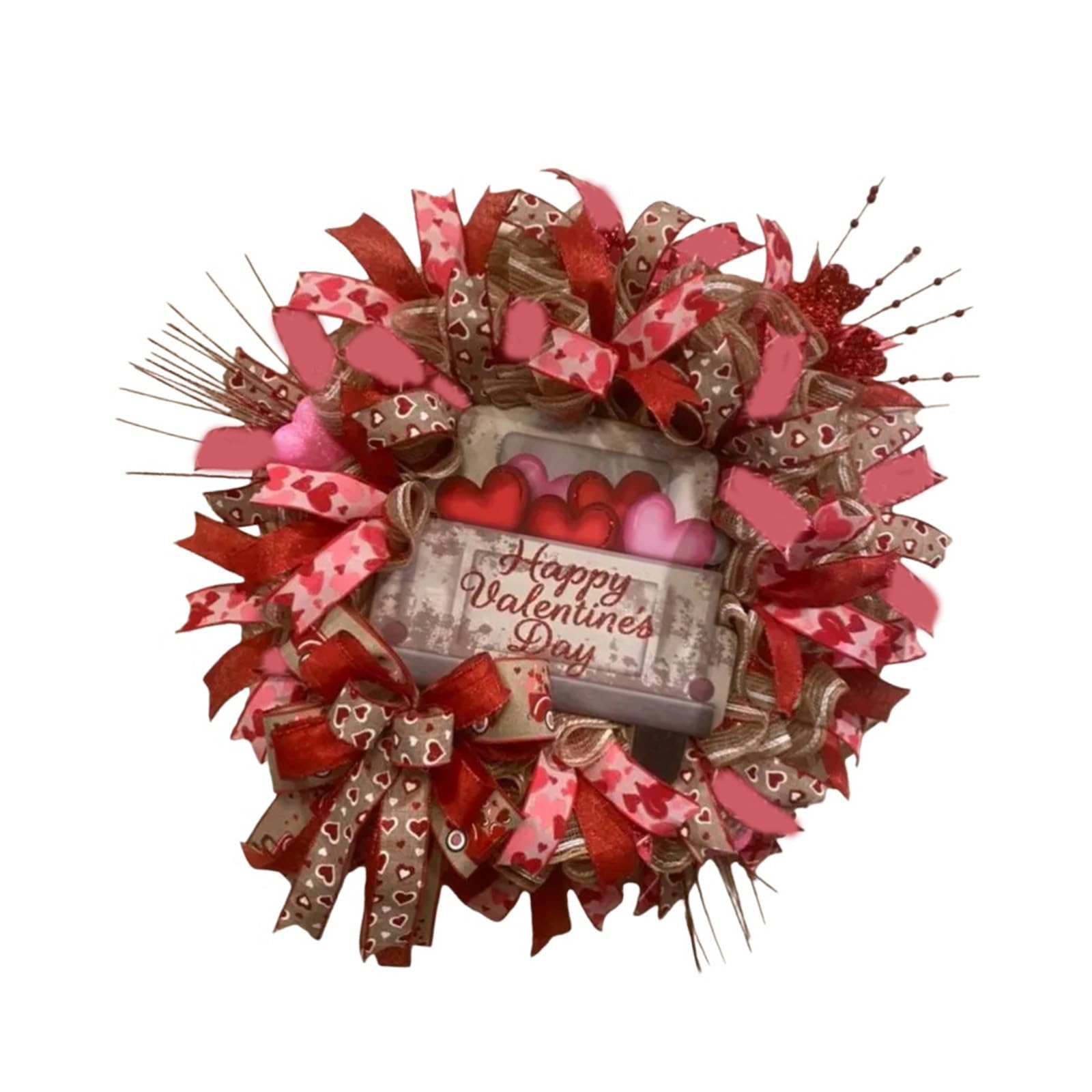 Lerpwige Romance Valentines Day Spring Ribbon Wreath Feature Artificial Flower for Home Decors Ideal for Parties Artificial Flower Wreath