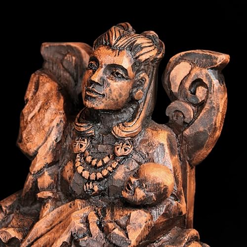 Miniatura 6 de Dryad Design Estatua de Frigga de la diosa nórdica - Figura de la diosa vikinga pagana para decoración del hogar, acabado de madera