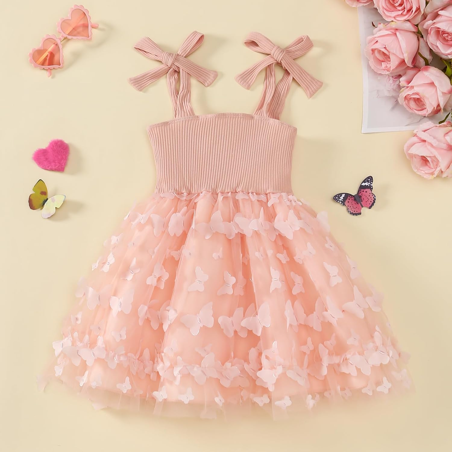 Little Girl Dress Flower/Dots/Butterfly Tutu Princess Dresses Summer Outfit 2-7 Years - Image 3