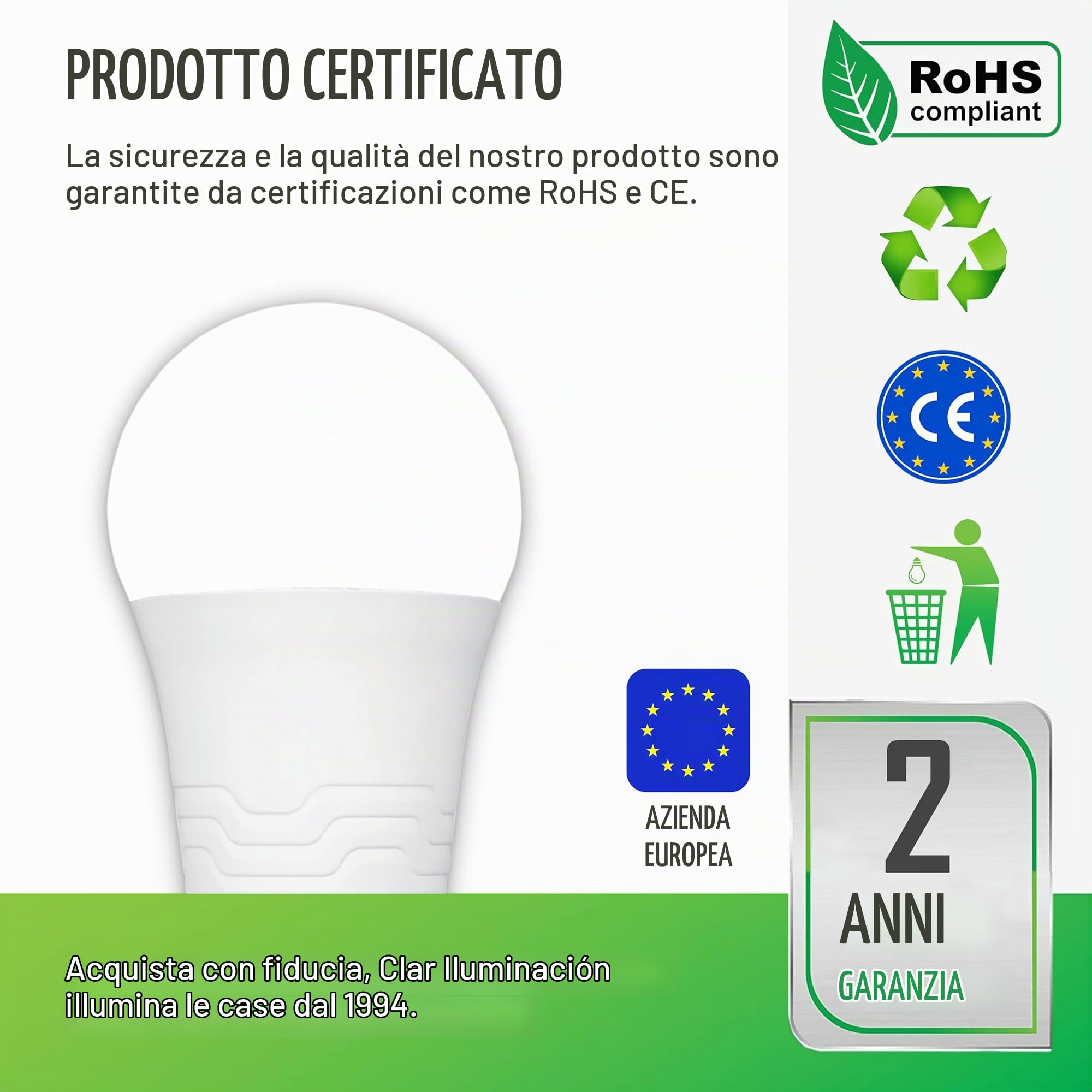 CLAR - Lampadina LED E27 200W/150W, Lampade LED Piu Luminose, Lampadina LED 200W, Lampadine LED E27 Luce Naturale 150W, Lampadina 150W, 24W 4000ºK (Pack 20)