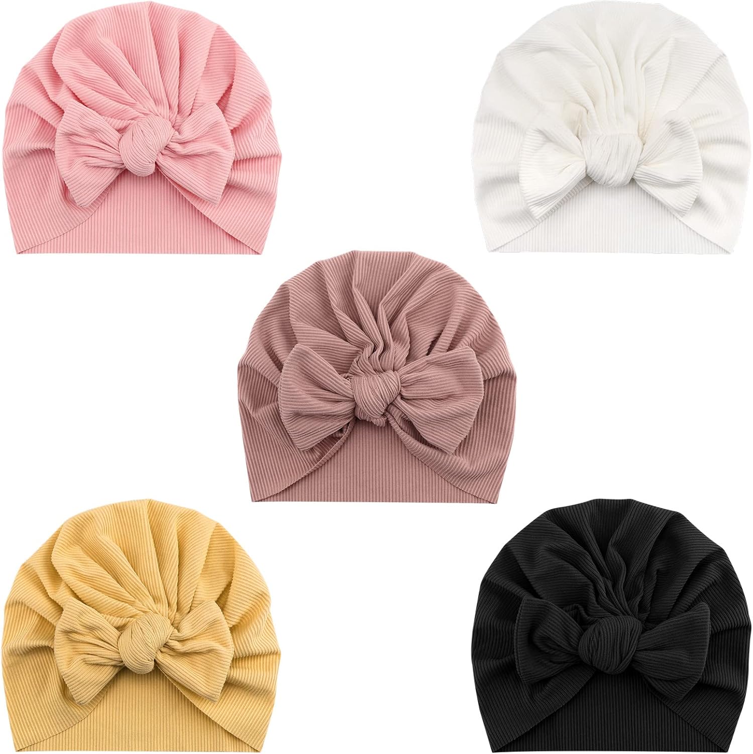 AQOKKA Newborn Baby Hats Hospital Hat Baby Girl Bow Beanie