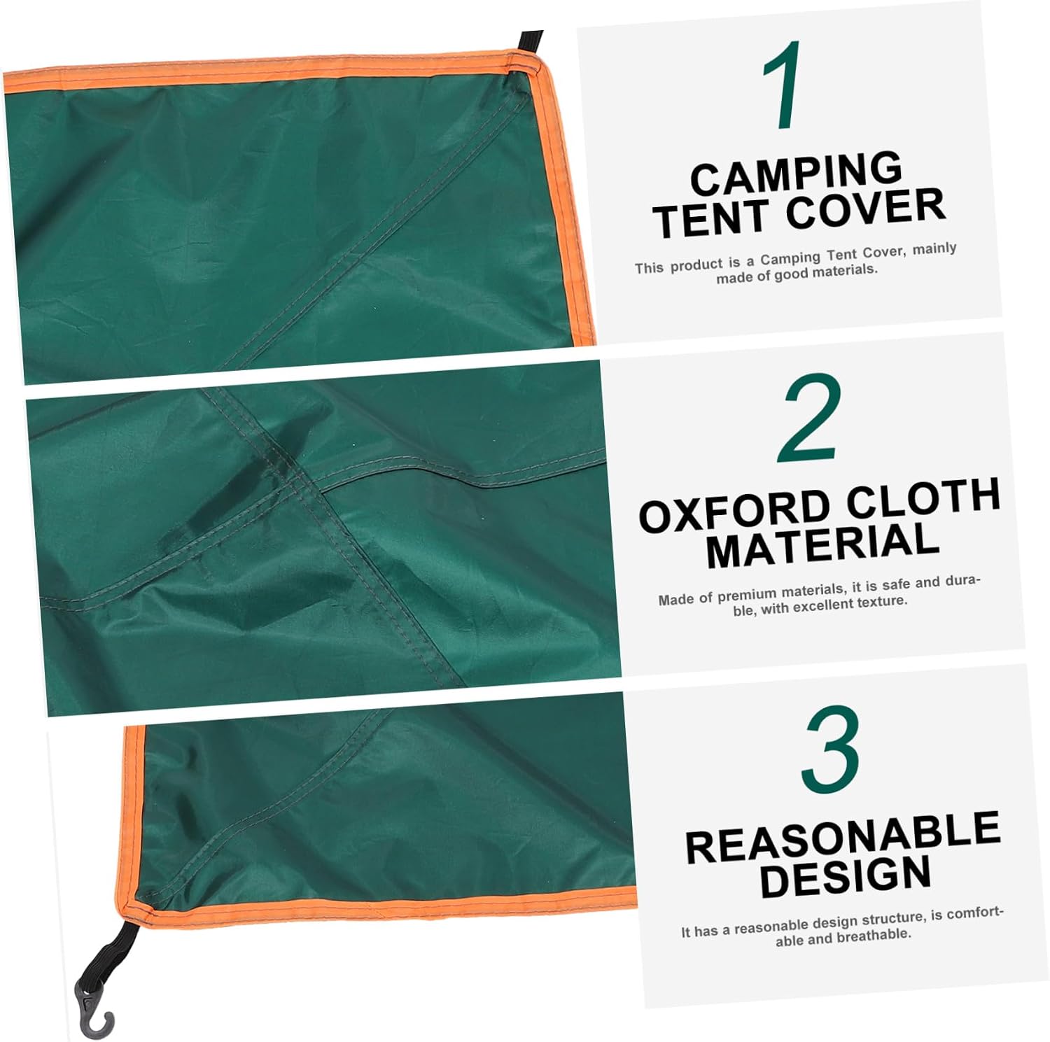 Reusable Tent Cover with Hooks Portable Rain Fly Shelter for Outdoor Camping Hiking Travel Breathable Peak Protector Military Green