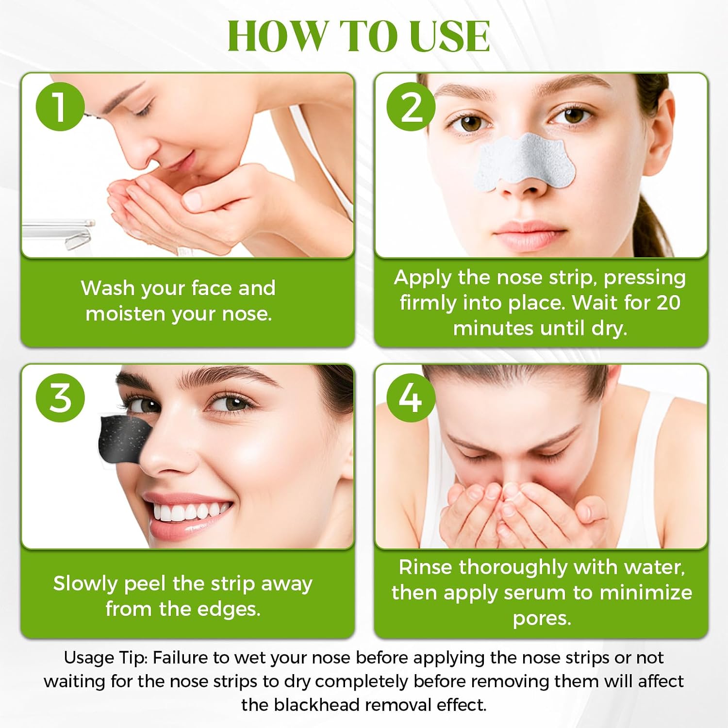 Blackhead Remover Strip, Nose Pores Strips, Deep Cleansing Strawberry Nose Cleaner, Effective Control Of Oily Skin, Clear Pores, Instant Unclogging, for All Skin Types