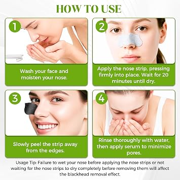 Blackhead Remover Strips, Nose Pores Strips for Strawberry Nose, Absorbs Excess Oil, for All Skin
