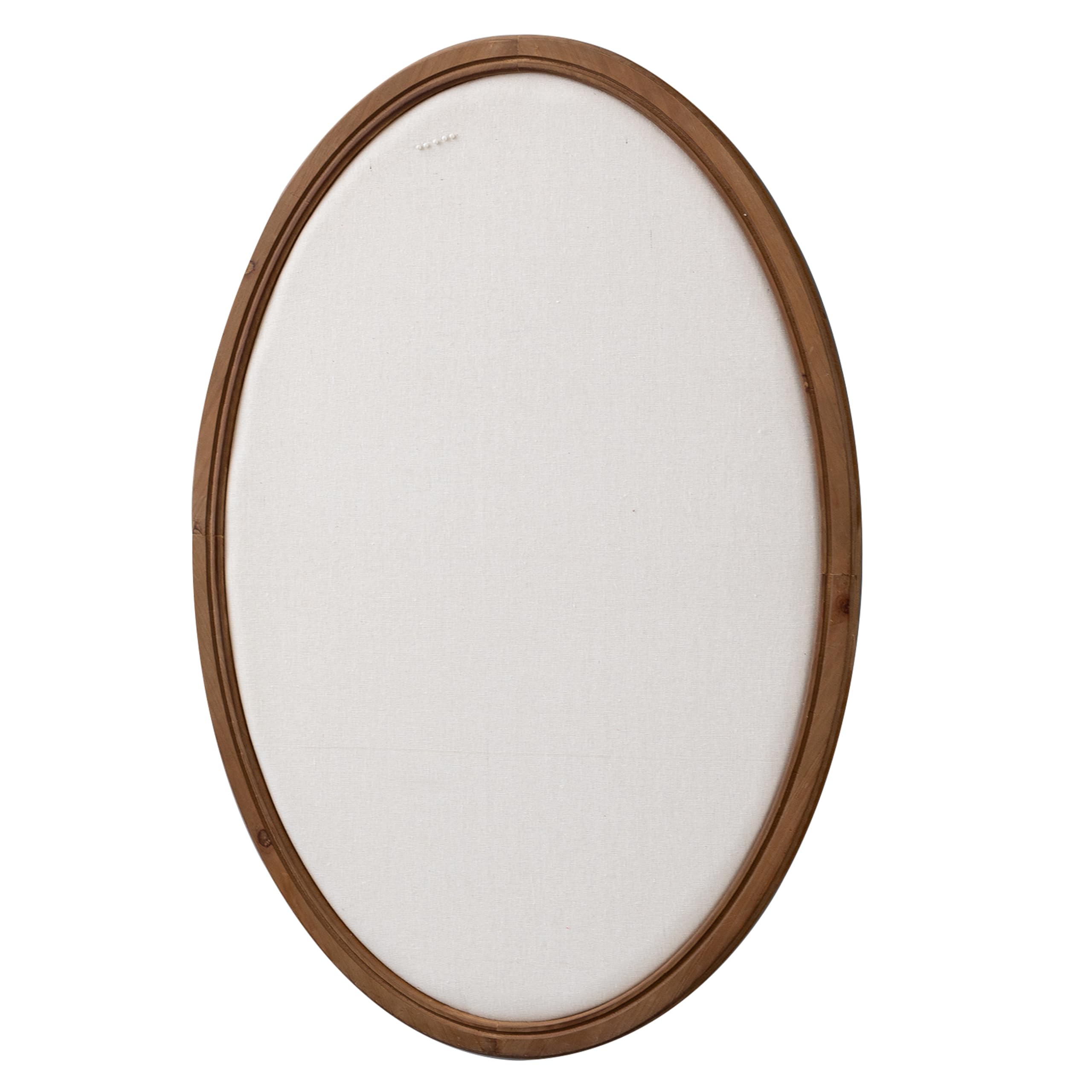 SOFE Große, ovale Pinnwand, Bauernhaus-Stoff-Pinnwände, 83 x 61 cm | Wandmontierte dekorative Sichttafel für Büro, Zuhause, Büro, Schule, mit Nadeln, braun, vertikal/horizontal