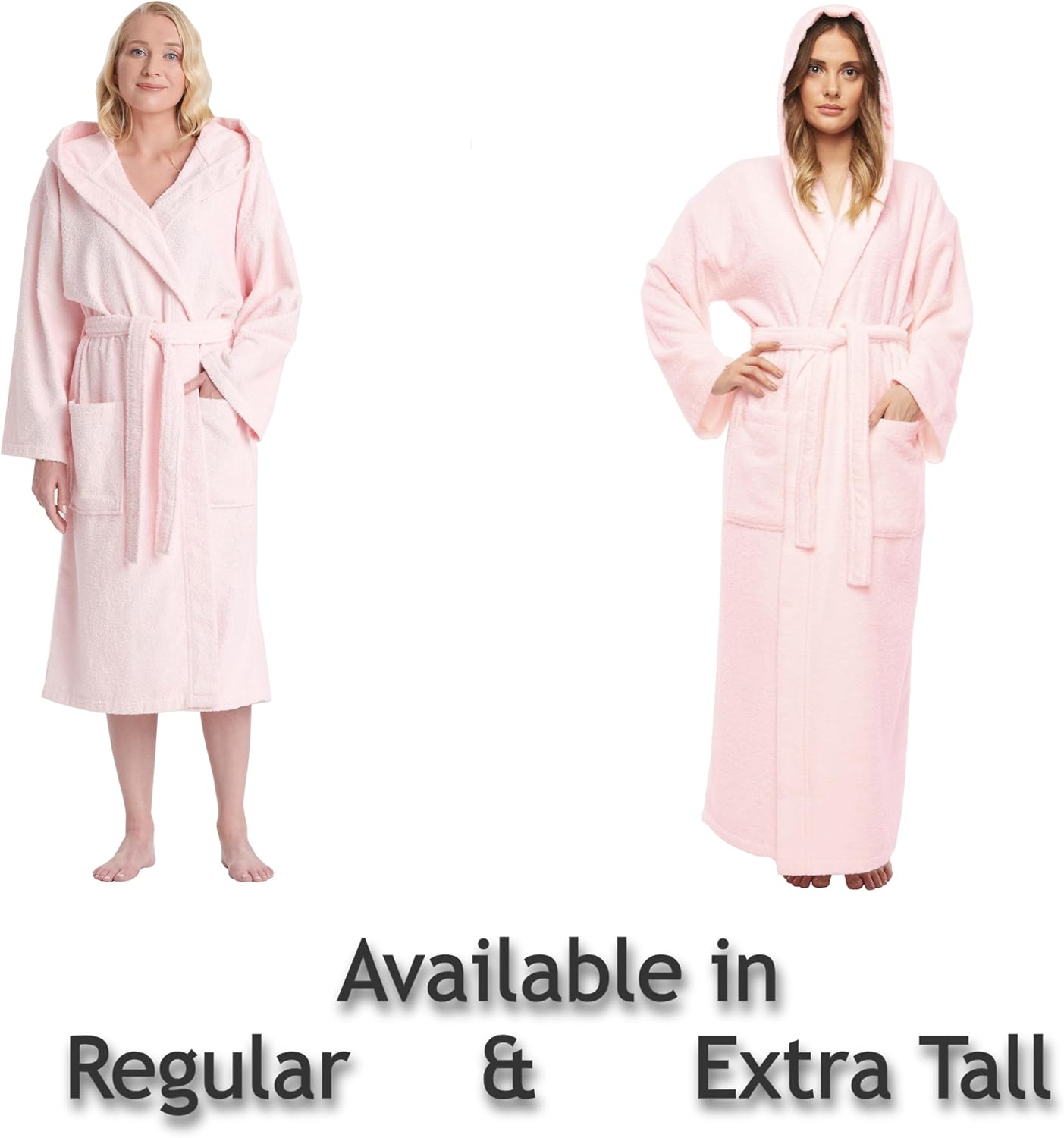 Arus Women's Hooded Classic Bathrobe Turkish Cotton Robe with Full Length Options - Image 2