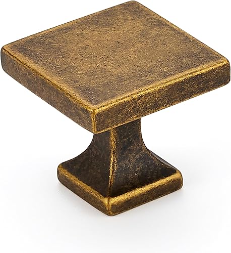 Perillas de Gabinete de Latón Antiguo Cuadradas para Gabinetes y Cajones Accesorios de Cocina Paquete de 5