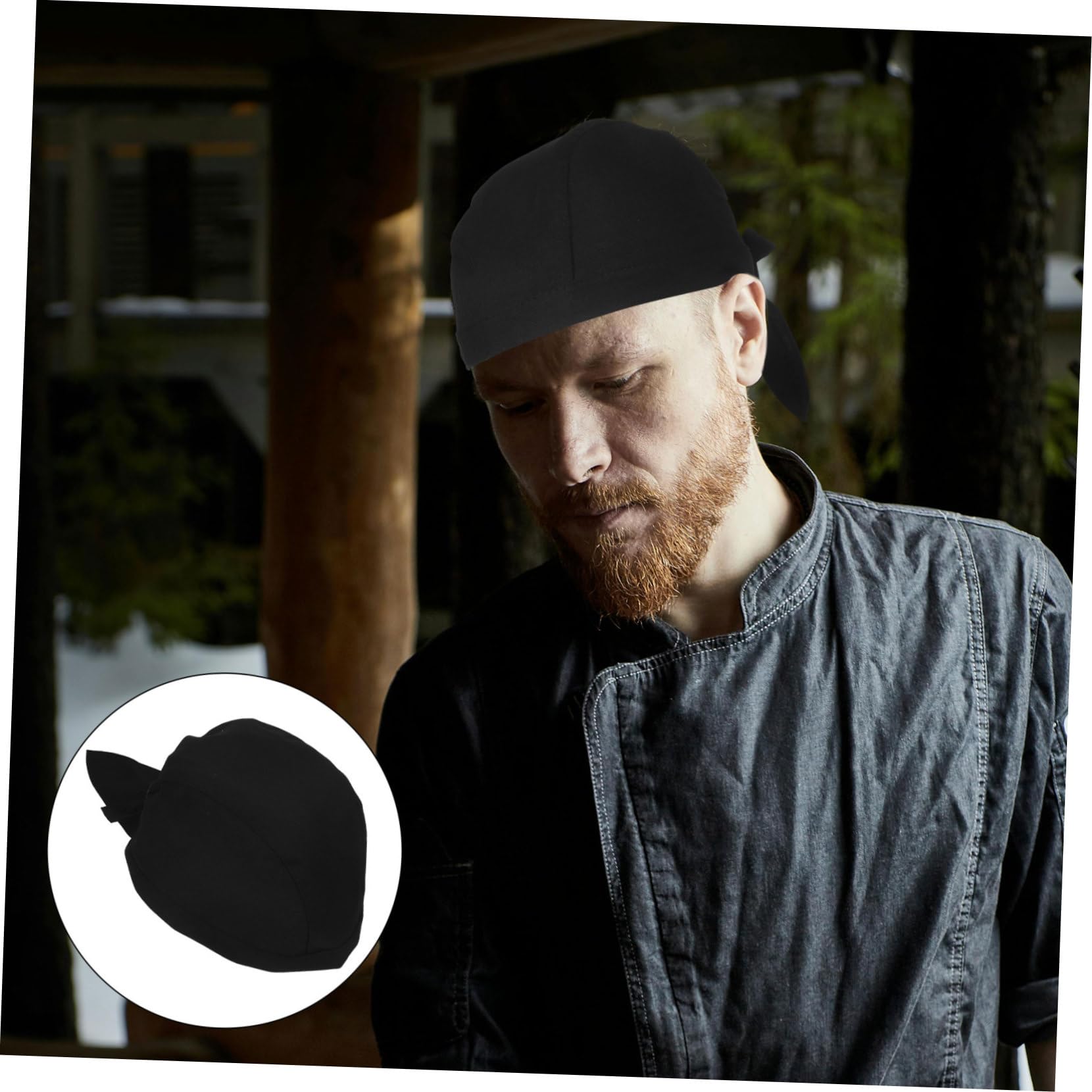 Beavorty Gorros De Chef De Algodón Unisex, Cómodo y Ligero, 6 Unidades, Color Negro, para Restaurantes, Panaderías y Barbacoas, Diseño Clásico y Duradero