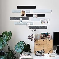 Vista 4 de Barra de fieltro de 13 x 2 pulgadas, paquete de 8 tiras para tablón de anuncios con 40 pasadores de empuje, tableros de notas de oficina en casa