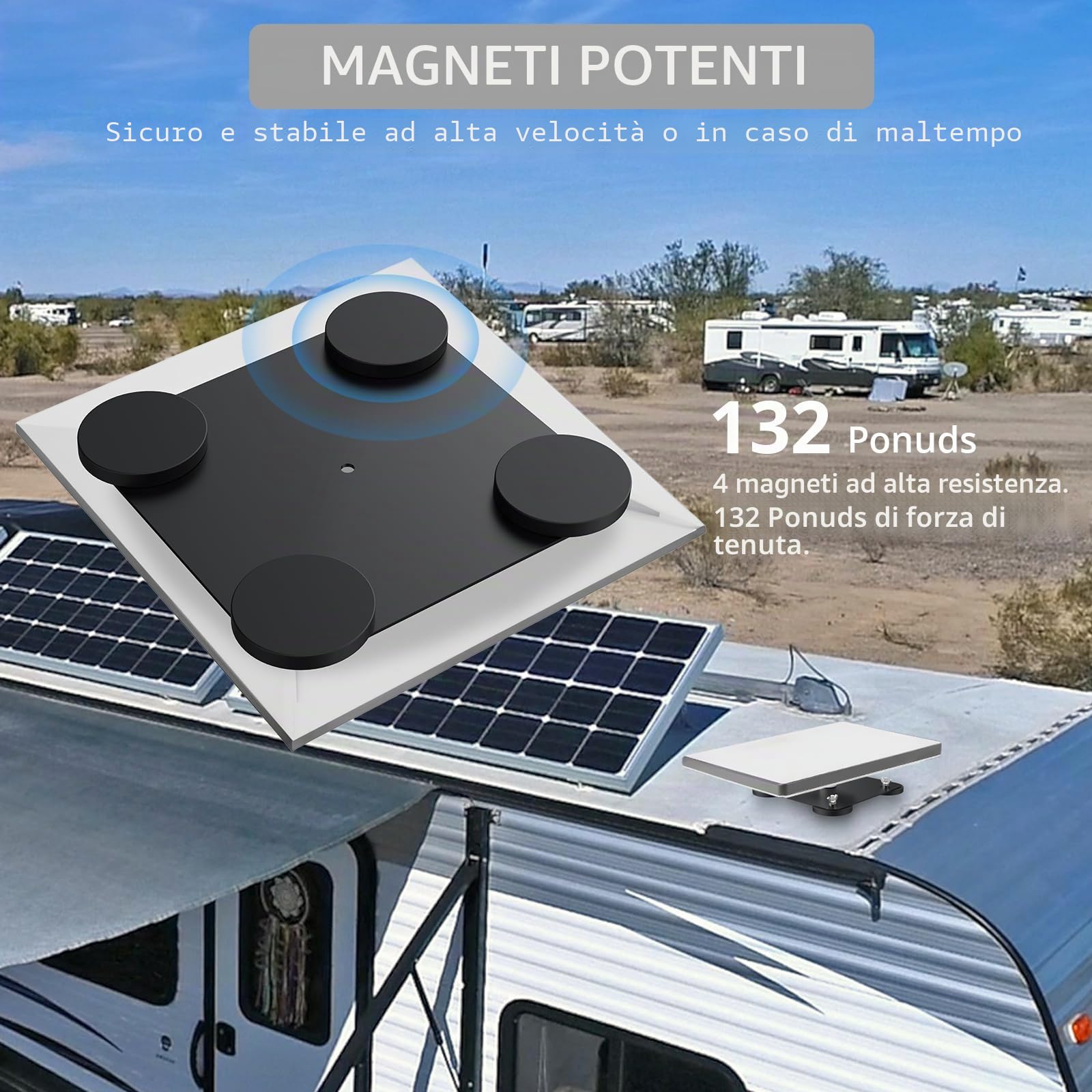 Justech Starlink Mini Supporto Magnetico per Tetto Auto Kit di Montaggio Magnetico Compatibile con Starlink in Lega di Alluminio Mini supporto Starlink a Sgancio Rapido per Camper, Furgoni, Camion