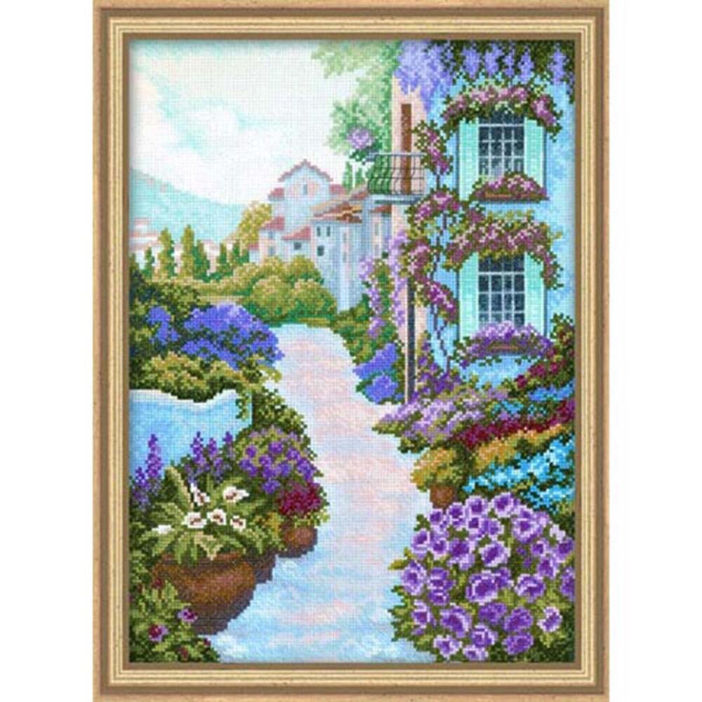 RTO Kwitnące miasto zestaw do haftu krzyżykowego - 25 cm x 33,75 cm 14 szt