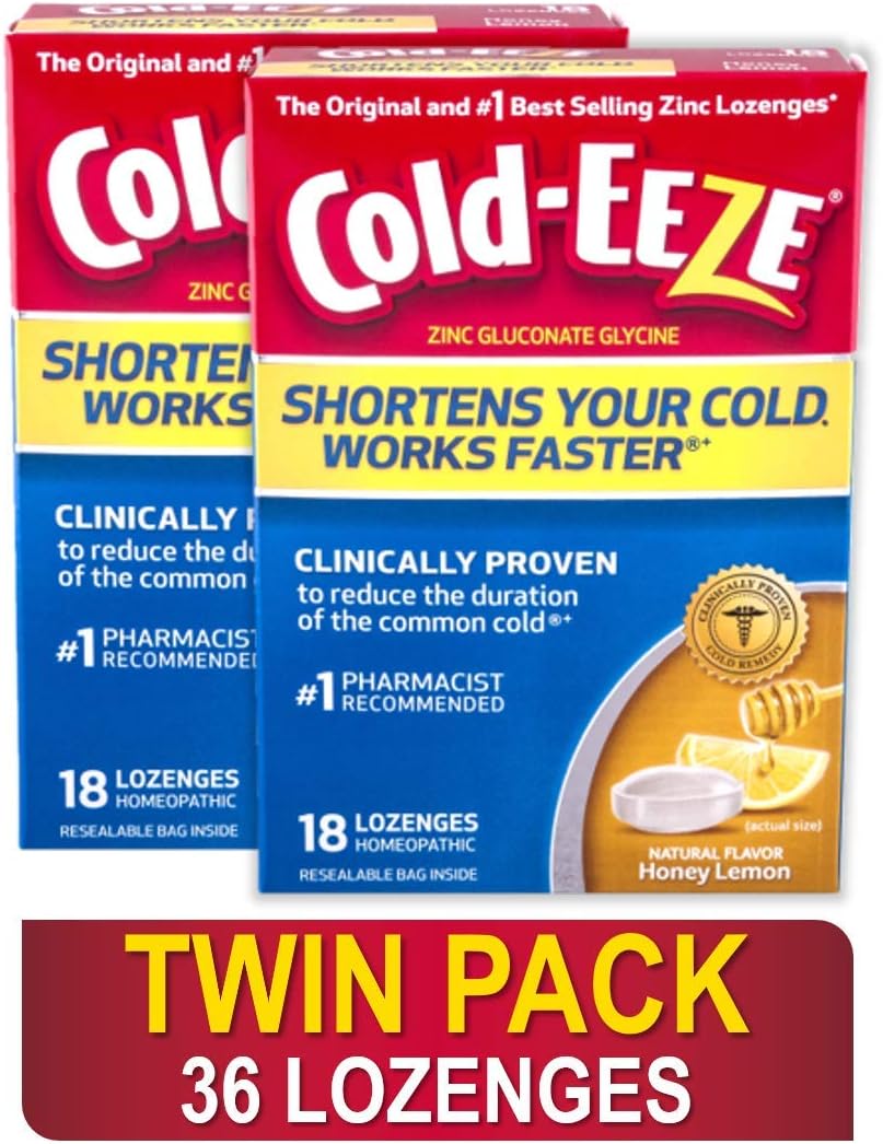 Cold-EEZE Cold Remedy Lozenges Honey Lemon, 18 Count