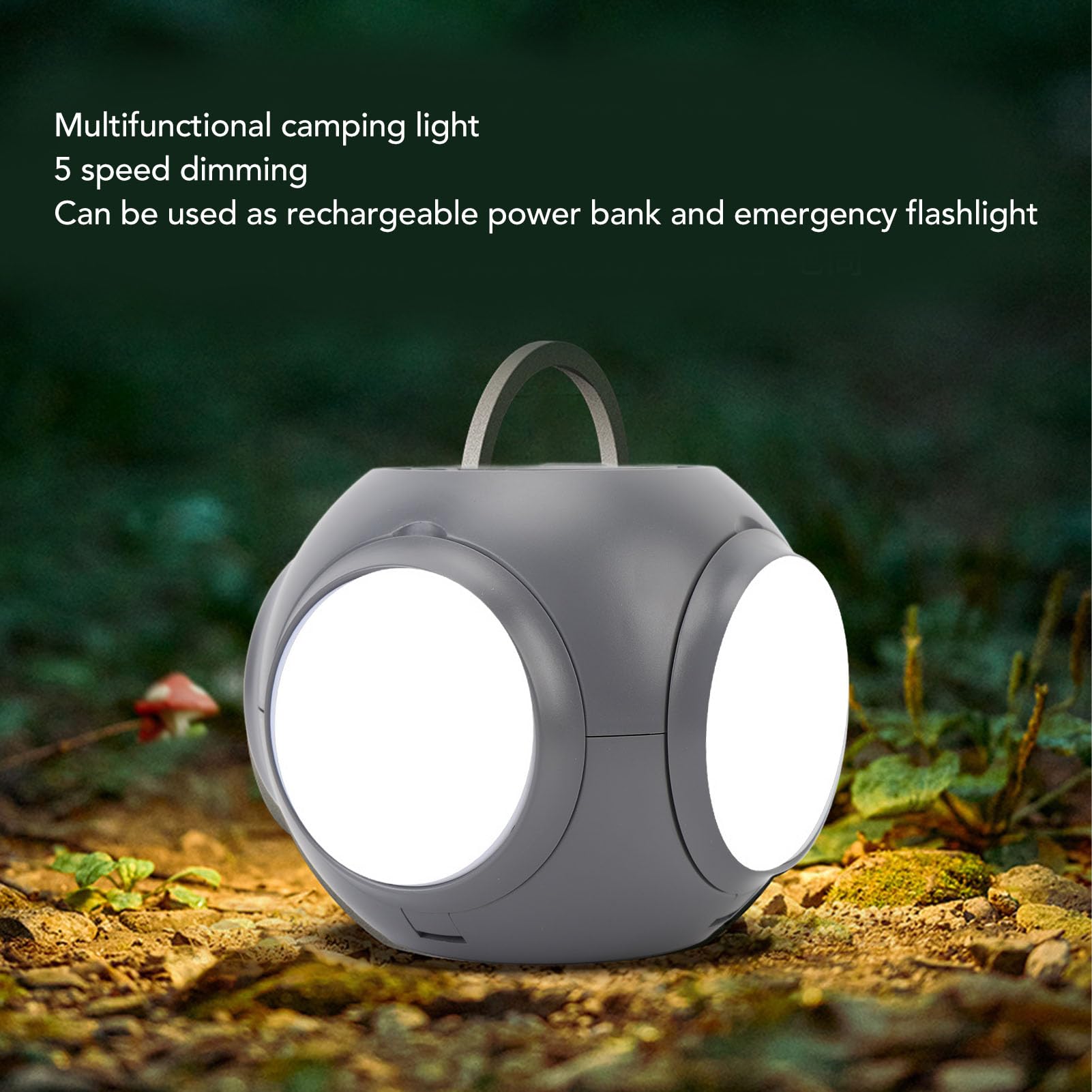 TOPINCN Lanterna da Campeggio Pieghevole, Power Bank Ricaricabile da 10000 MAh con 5 modalità di Illuminazione, Attenuazione Continua e Torcia Elettrica, per Escursionismo, Pesca, Tenda