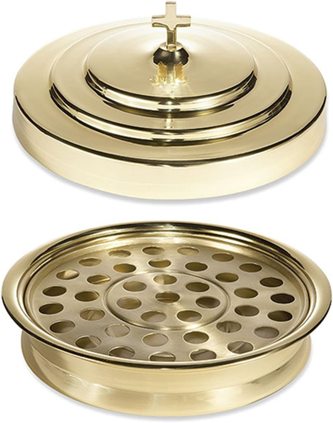 Solid Brass Communion Tray and Cover - Holds 40 Communion Cups by Living Grace