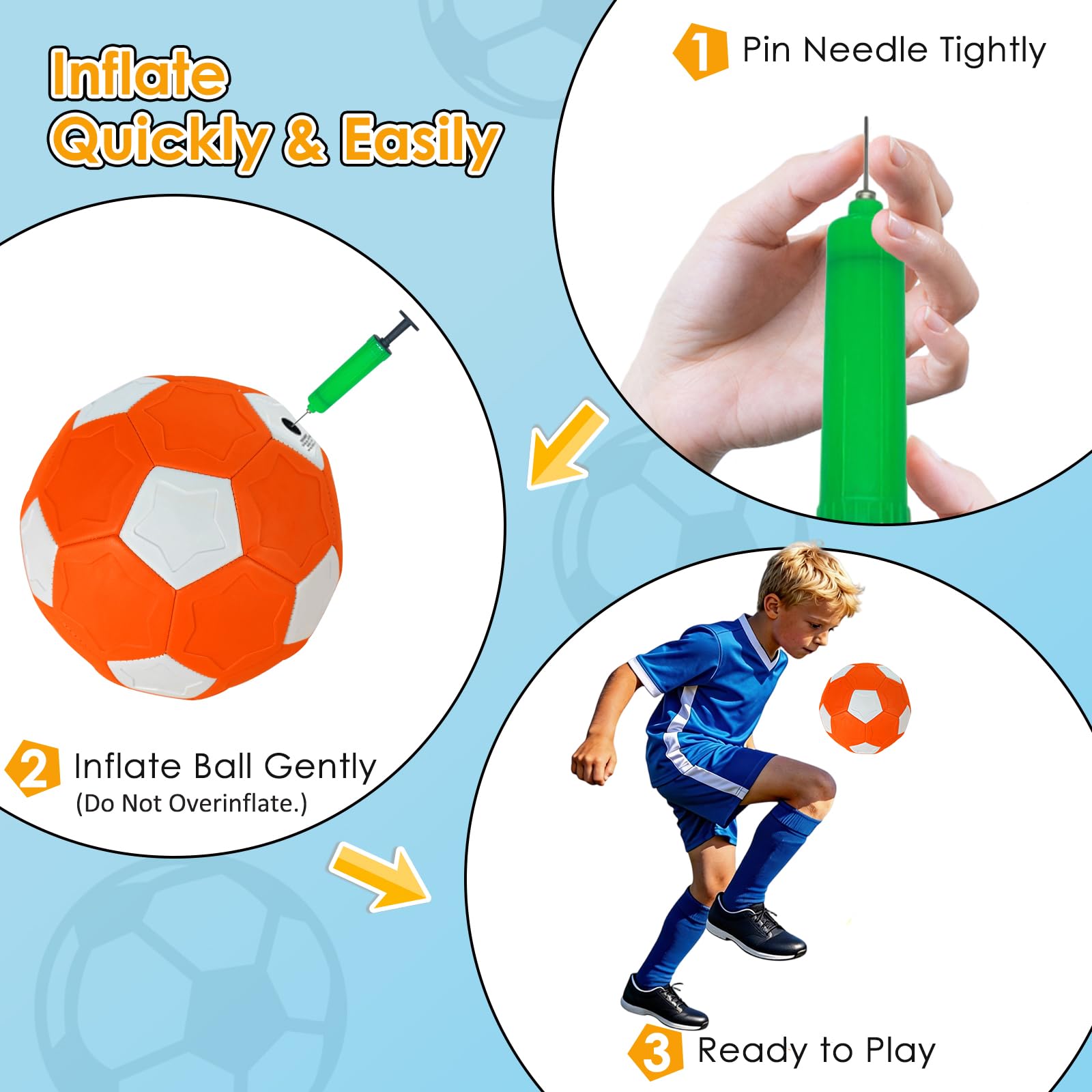 Pallone da Calcio Leggero per Bambini con Pompa, Curve Ball, Pallone a Effetto, Palla da Calcio che Gira, Palloni da Futsal Taglia 4, Giochi Esterno Bambini da Giardino