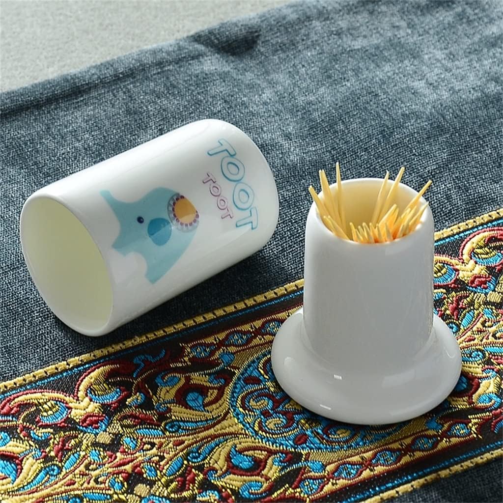 Ceramic Toothpick Holder Cartoon Design Toothpick Holder Home Decoration Storage Box (A As Shows)