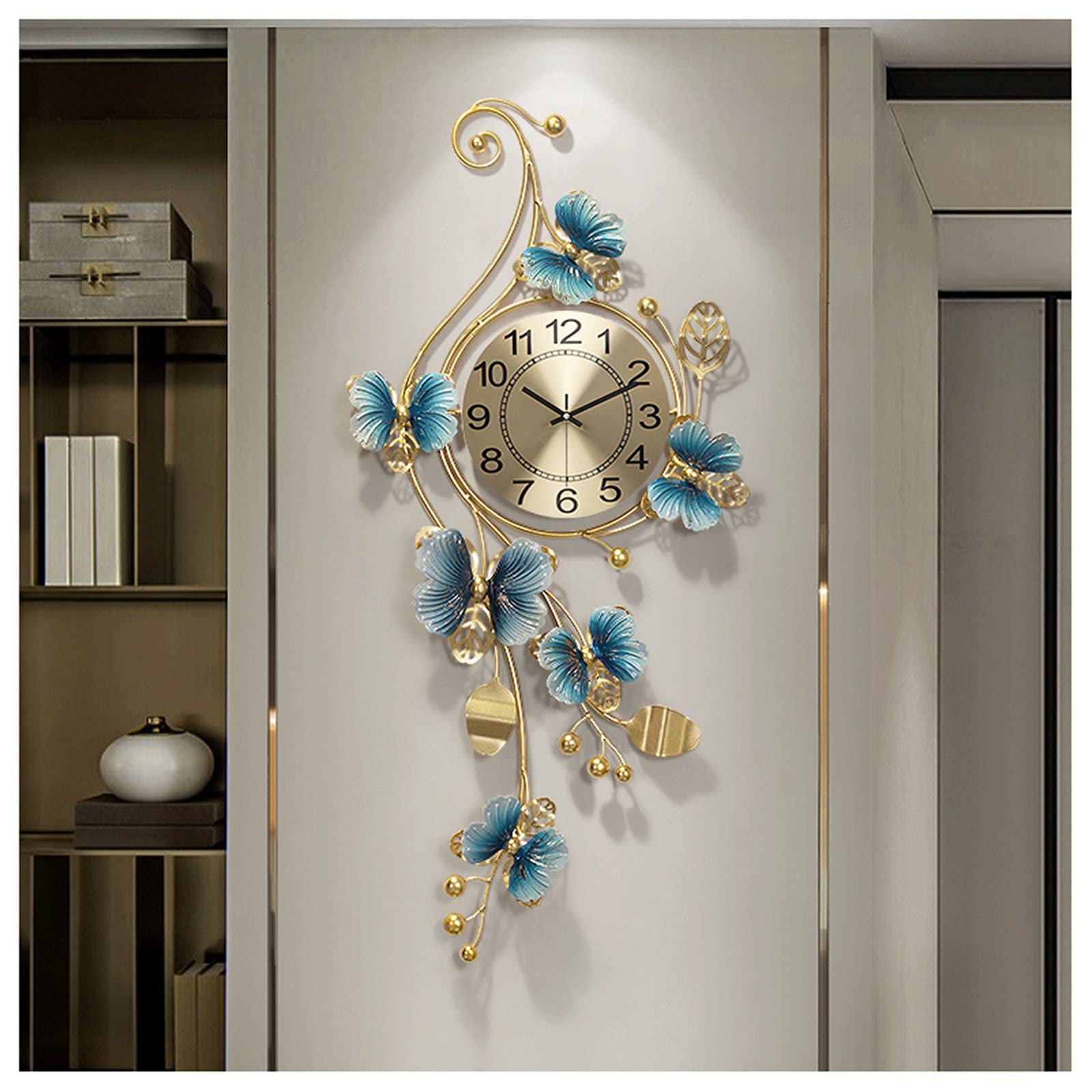 XJBTBA Reloj de Pared acrílico, Reloj Creativo Ovalado, Reloj de Pared de Cuarzo para Sala de Estar Europea, Relojes silenciosos, decoración de para Sala de Estar y Dormitorio, 82x30,5 cm