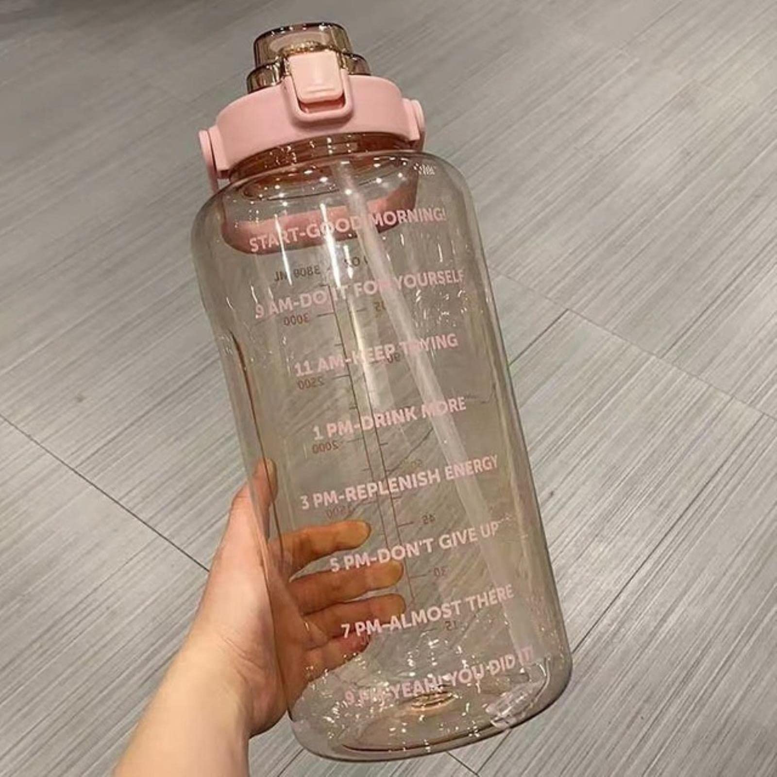 Sport-Trinkflasche mit großem Fassungsvermögen, mit DIY-Aufklebern, für Fitness, Fahrrad, Sommer, Eis, Kalt, mit Zeitmarkierung