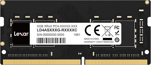 Lexar SODIMM 16 GB DDR4 RAM, 3200 MHz, 260-pinowa pamięć RAM DDR4 SODIMM do laptopa, wysokowydajna pamięć SO-DIMM, DRAM pamięć do laptopa PC (LD4AS016G-B3200ASST)