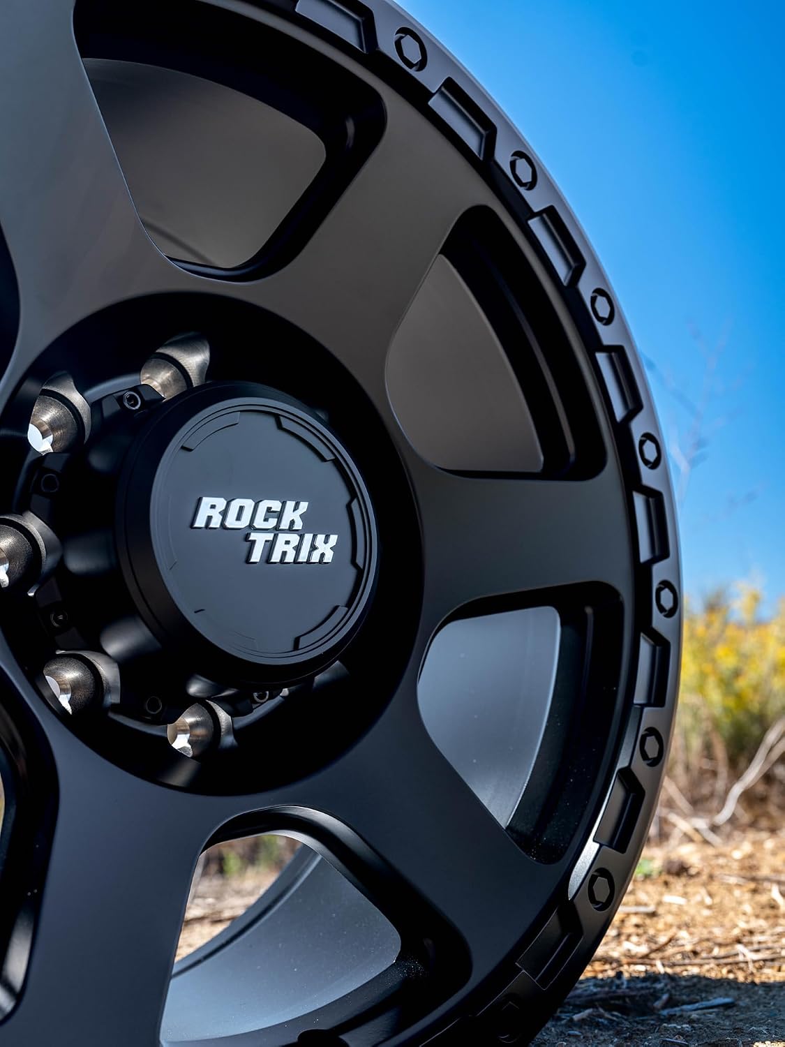 RockTrix RT112 18x9 inch Off-Road Wheels Compatible with 1994-2013 Ram 2500 3500 and For Silverado 2500 HD 3500 HD (1999-2010), 8x165.1 8x6.5 Bolt Pattern -12mm Offset, Black Rims